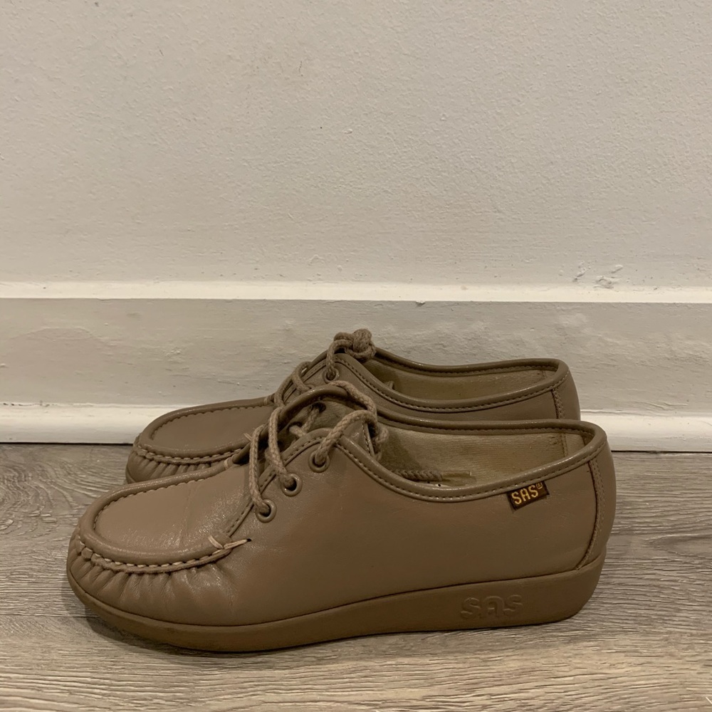 SAS Girl’s Siesta Mocha Leather Shoes Size 4